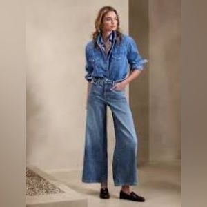 NWT Banana Republic High Rise Wide Leg Dark🦋